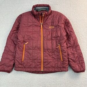 Stio Puffer Jacket Kids 6 Red Orange Zip Jackson Hole Wyoming $149